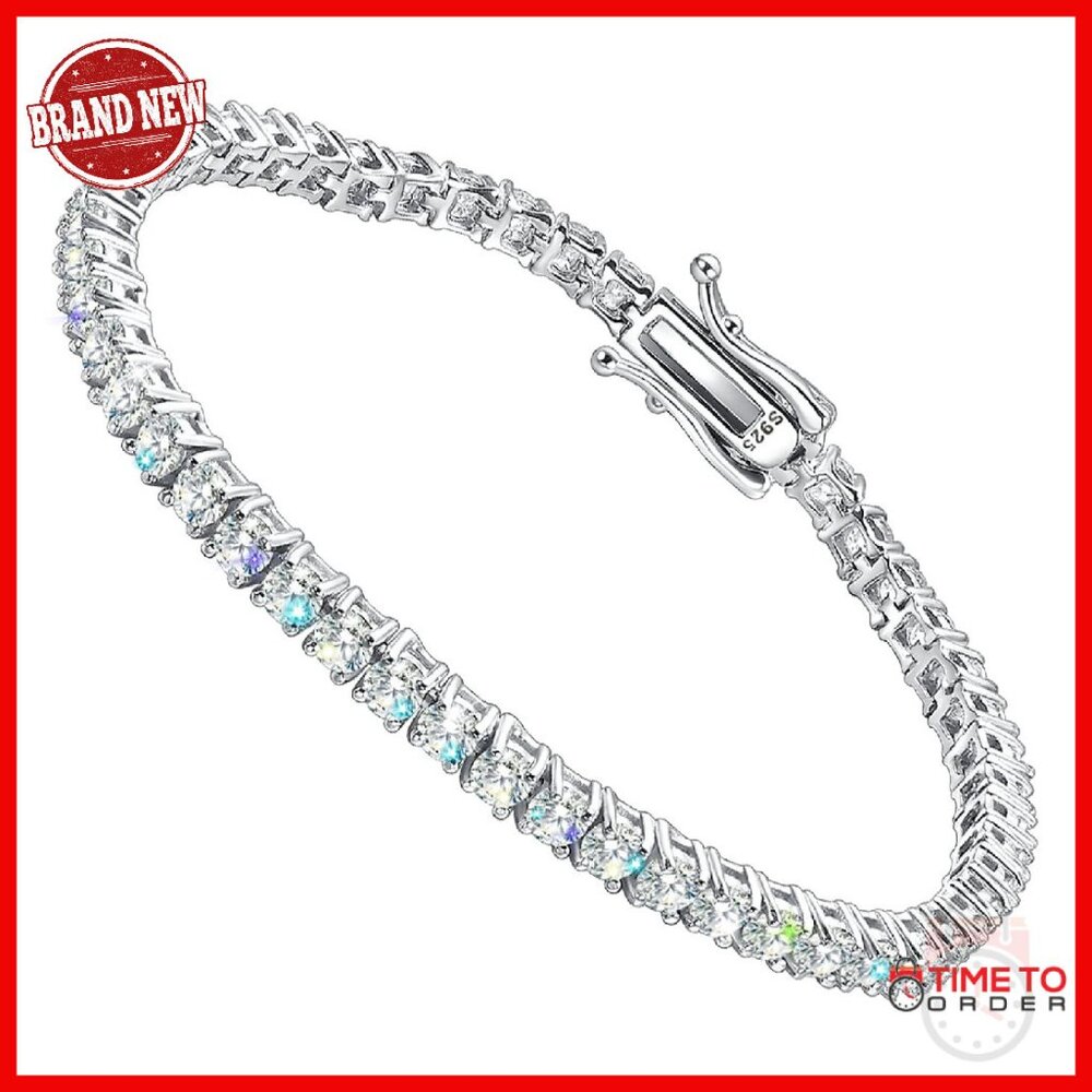 Moissanite Tennis Bracelet 5.2cttw Sterling Silver 6-8 Inch